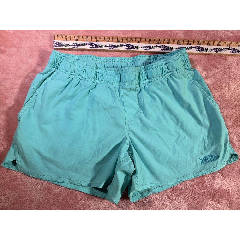 AFTCO Original Fishing Shorts Womens XS Teal Outdoor Beach Boat Utility Stretch
